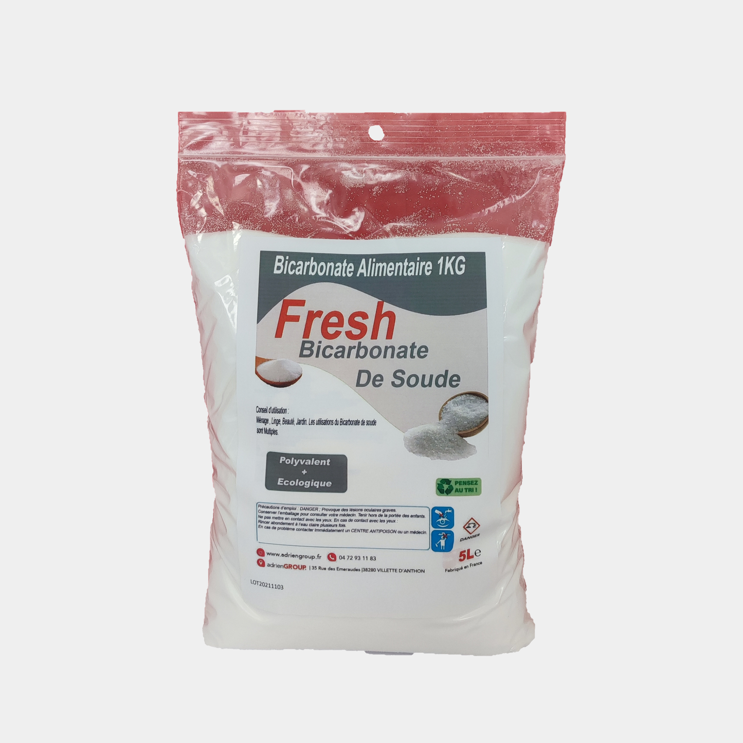 BICARBONATE DE SOUDE 20KG (CONDITIONNE PAR PETIT SAC DE 1KG).
