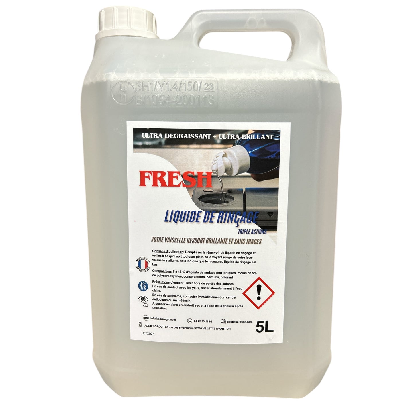 LIQUIDE DE RINÇAGE POUR LAVE-VAISSELLE.