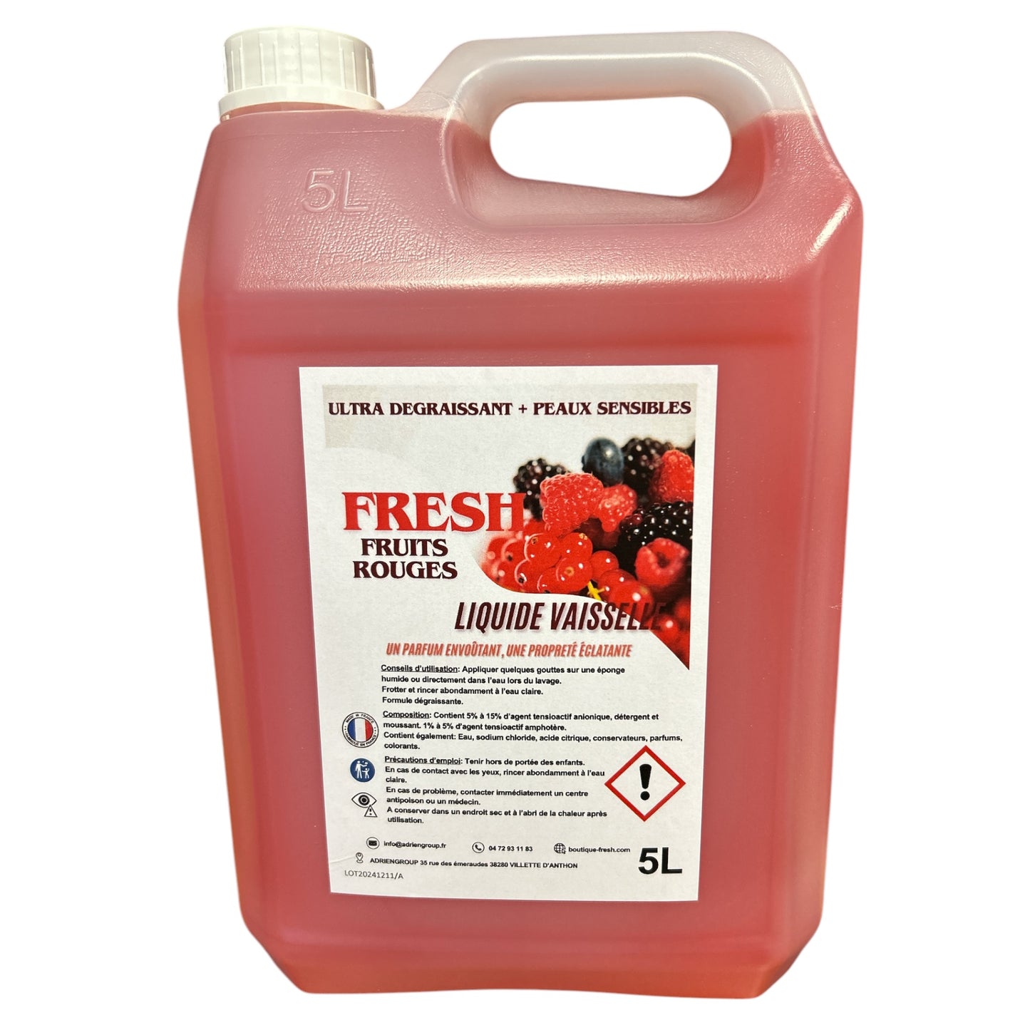 LIQUIDE VAISSELLE FRUITS ROUGES.